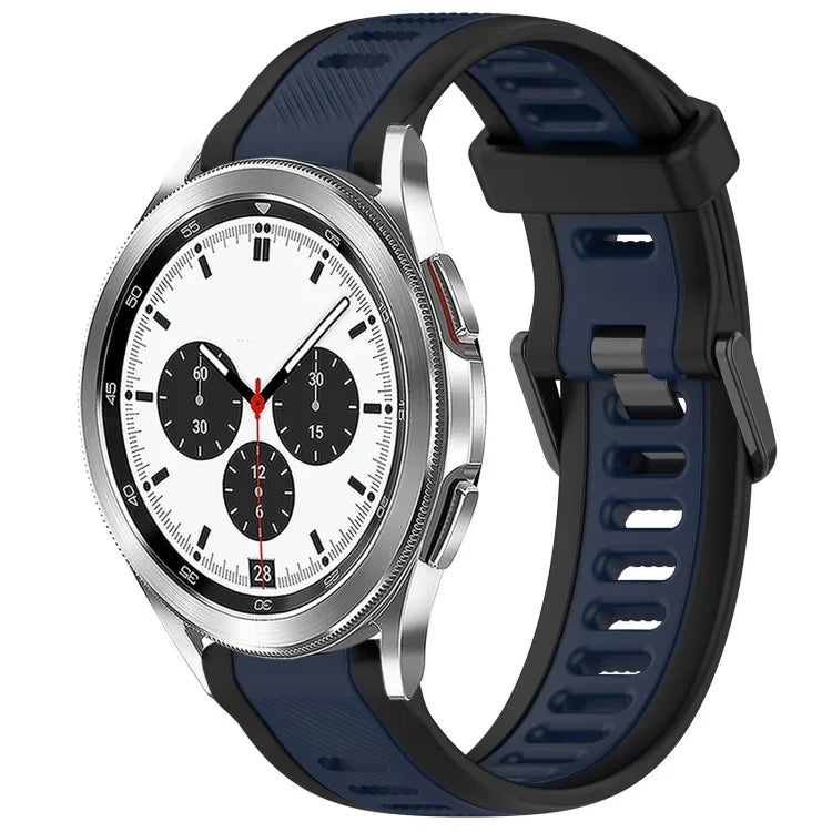 Dây đeo đồng hồ silicone hai màu họa tiết 20mm, dành cho Samsung Galaxy Watch 4 Classic 42mm, dành cho Samsung Galaxy Watch Active 2 44mm, dành cho Samsung Galaxy Watch Active 2 40mm, dành cho Samsung Galaxy Watch 42mm