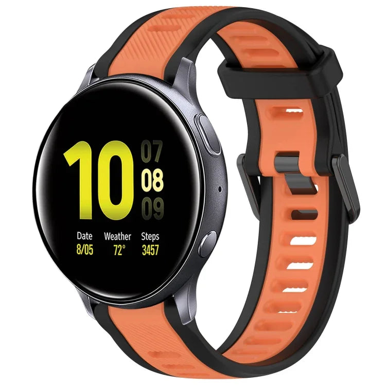 Dây đeo đồng hồ silicone hai màu họa tiết 20mm, dành cho Samsung Galaxy Watch 4 Classic 42mm, dành cho Samsung Galaxy Watch Active 2 44mm, dành cho Samsung Galaxy Watch Active 2 40mm, dành cho Samsung Galaxy Watch 42mm