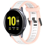Dây đeo đồng hồ silicone hai màu họa tiết 20mm, dành cho Samsung Galaxy Watch 4 Classic 42mm, dành cho Samsung Galaxy Watch Active 2 44mm, dành cho Samsung Galaxy Watch Active 2 40mm, dành cho Samsung Galaxy Watch 42mm
