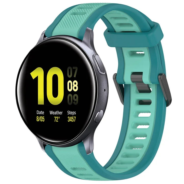 Dây đeo đồng hồ silicone hai màu họa tiết 20mm, dành cho Samsung Galaxy Watch 4 Classic 42mm, dành cho Samsung Galaxy Watch Active 2 44mm, dành cho Samsung Galaxy Watch Active 2 40mm, dành cho Samsung Galaxy Watch 42mm