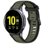 Dây đeo đồng hồ silicone hai màu họa tiết 20mm, dành cho Samsung Galaxy Watch 4 Classic 42mm, dành cho Samsung Galaxy Watch Active 2 44mm, dành cho Samsung Galaxy Watch Active 2 40mm, dành cho Samsung Galaxy Watch 42mm