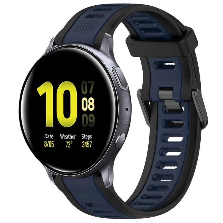 Dây đeo đồng hồ silicone hai màu họa tiết 20mm, dành cho Samsung Galaxy Watch 4 Classic 42mm, dành cho Samsung Galaxy Watch Active 2 44mm, dành cho Samsung Galaxy Watch Active 2 40mm, dành cho Samsung Galaxy Watch 42mm