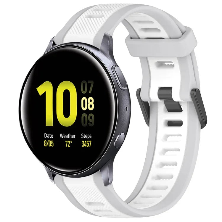 Dây đeo đồng hồ silicone hai màu họa tiết 20mm, dành cho Samsung Galaxy Watch 4 Classic 42mm, dành cho Samsung Galaxy Watch Active 2 44mm, dành cho Samsung Galaxy Watch Active 2 40mm, dành cho Samsung Galaxy Watch 42mm