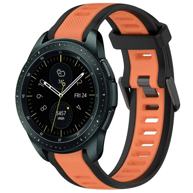 Dây đeo đồng hồ silicone hai màu họa tiết 20mm, dành cho Samsung Galaxy Watch 4 Classic 42mm, dành cho Samsung Galaxy Watch Active 2 44mm, dành cho Samsung Galaxy Watch Active 2 40mm, dành cho Samsung Galaxy Watch 42mm