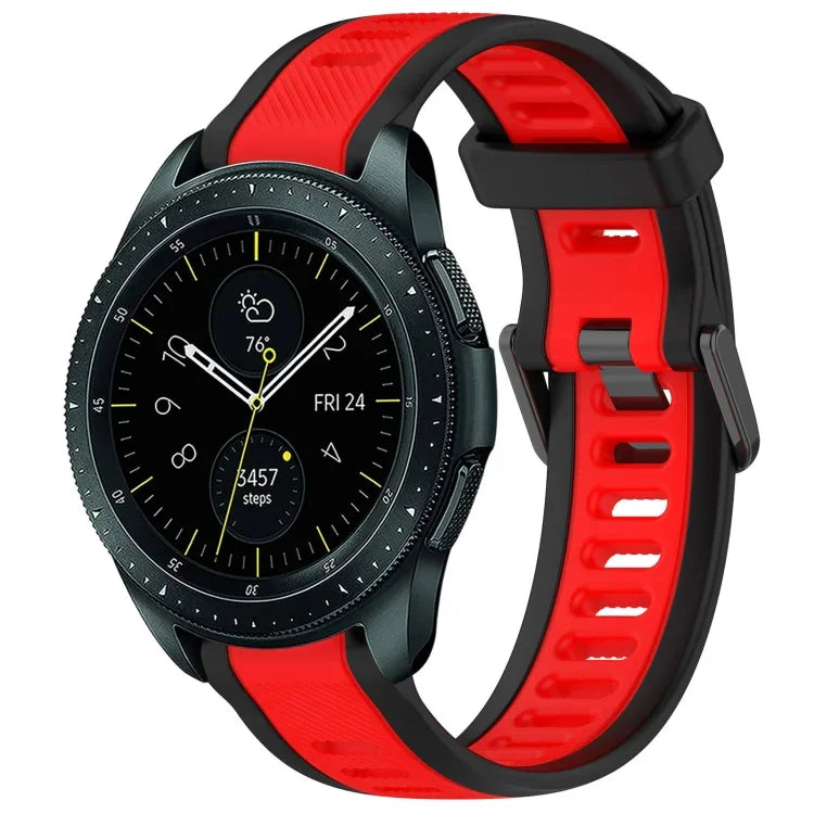 Dây đeo đồng hồ silicone hai màu họa tiết 20mm, dành cho Samsung Galaxy Watch 4 Classic 42mm, dành cho Samsung Galaxy Watch Active 2 44mm, dành cho Samsung Galaxy Watch Active 2 40mm, dành cho Samsung Galaxy Watch 42mm