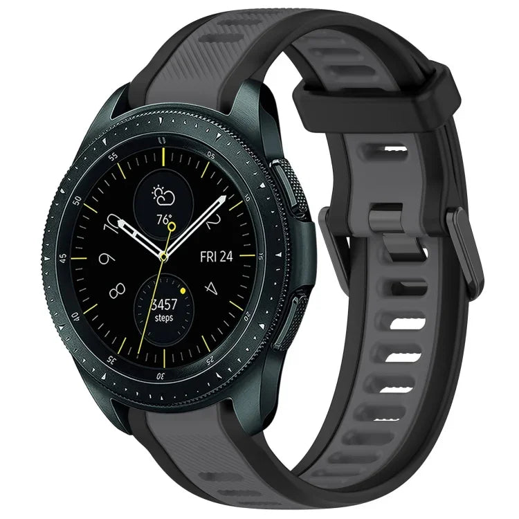 Dây đeo đồng hồ silicone hai màu họa tiết 20mm, dành cho Samsung Galaxy Watch 4 Classic 42mm, dành cho Samsung Galaxy Watch Active 2 44mm, dành cho Samsung Galaxy Watch Active 2 40mm, dành cho Samsung Galaxy Watch 42mm