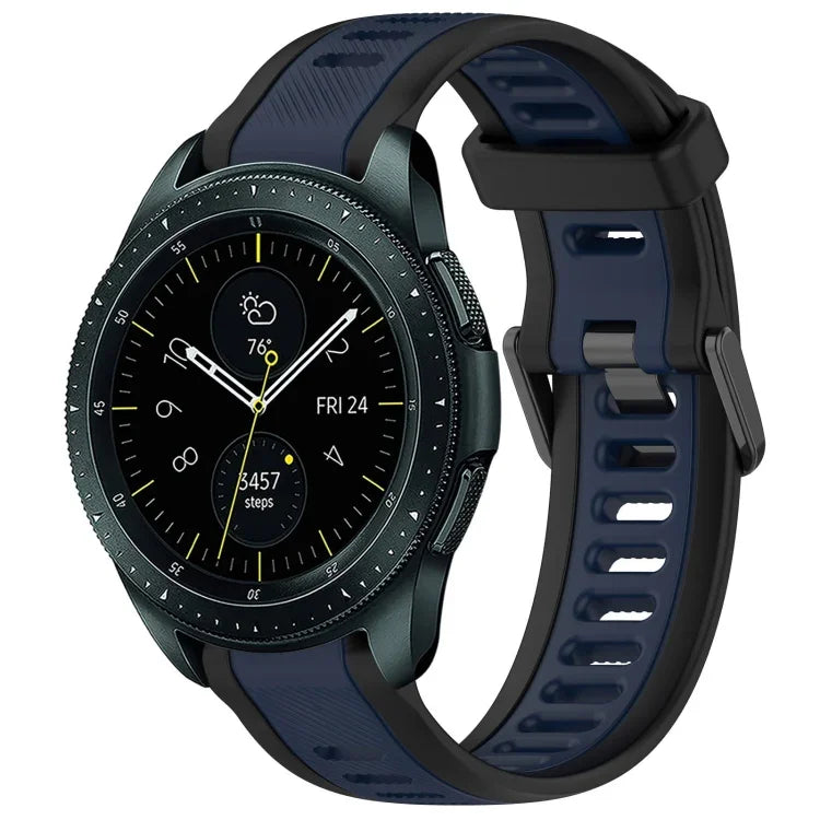 Dây đeo đồng hồ silicone hai màu họa tiết 20mm, dành cho Samsung Galaxy Watch 4 Classic 42mm, dành cho Samsung Galaxy Watch Active 2 44mm, dành cho Samsung Galaxy Watch Active 2 40mm, dành cho Samsung Galaxy Watch 42mm