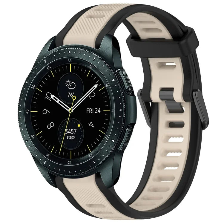 Dây đeo đồng hồ silicone hai màu họa tiết 20mm, dành cho Samsung Galaxy Watch 4 Classic 42mm, dành cho Samsung Galaxy Watch Active 2 44mm, dành cho Samsung Galaxy Watch Active 2 40mm, dành cho Samsung Galaxy Watch 42mm
