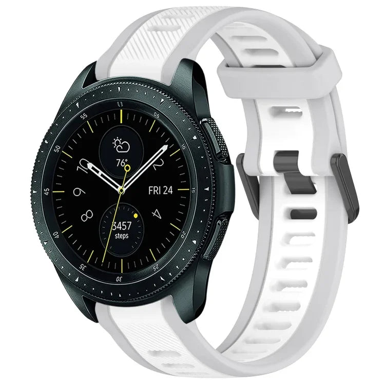 Dây đeo đồng hồ silicone hai màu họa tiết 20mm, dành cho Samsung Galaxy Watch 4 Classic 42mm, dành cho Samsung Galaxy Watch Active 2 44mm, dành cho Samsung Galaxy Watch Active 2 40mm, dành cho Samsung Galaxy Watch 42mm