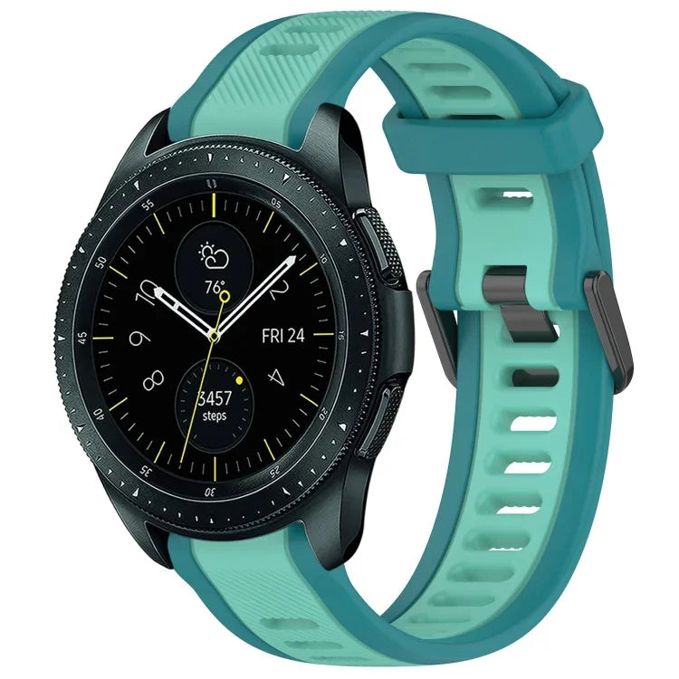 Dây đeo đồng hồ silicone hai màu họa tiết 20mm, dành cho Samsung Galaxy Watch 4 Classic 42mm, dành cho Samsung Galaxy Watch Active 2 44mm, dành cho Samsung Galaxy Watch Active 2 40mm, dành cho Samsung Galaxy Watch 42mm