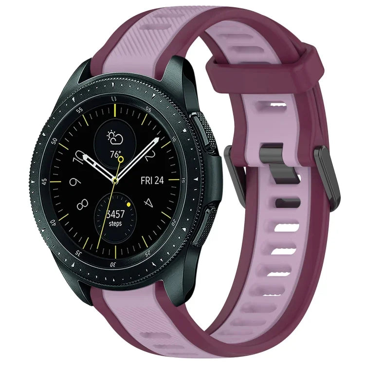 Dây đeo đồng hồ silicone hai màu họa tiết 20mm, dành cho Samsung Galaxy Watch 4 Classic 42mm, dành cho Samsung Galaxy Watch Active 2 44mm, dành cho Samsung Galaxy Watch Active 2 40mm, dành cho Samsung Galaxy Watch 42mm