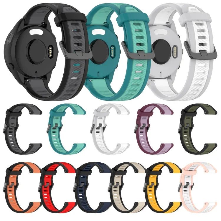 Dây đeo đồng hồ silicone hai màu họa tiết 20mm, dành cho Samsung Galaxy Watch 4 Classic 42mm, dành cho Samsung Galaxy Watch Active 2 44mm, dành cho Samsung Galaxy Watch Active 2 40mm, dành cho Samsung Galaxy Watch 42mm