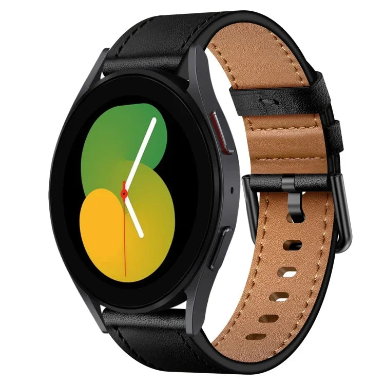 Dây đồng hồ da nút bấm kim loại kết nối SX 20mm, dành cho Samsung Galaxy Watch 5, Samsung Galaxy Watch 5 Pro, Samsung Galaxy Watch 4, Samsung Galaxy Gear Sport, Samsung Galaxy Watch 3 41mm, Samsung Galaxy Watch Active