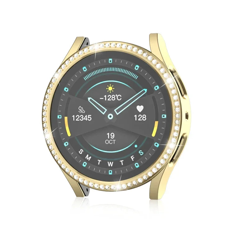 Ốp bảo vệ đồng hồ PC rỗng kim cương đơn cho Samsung Galaxy Watch 7 40mm