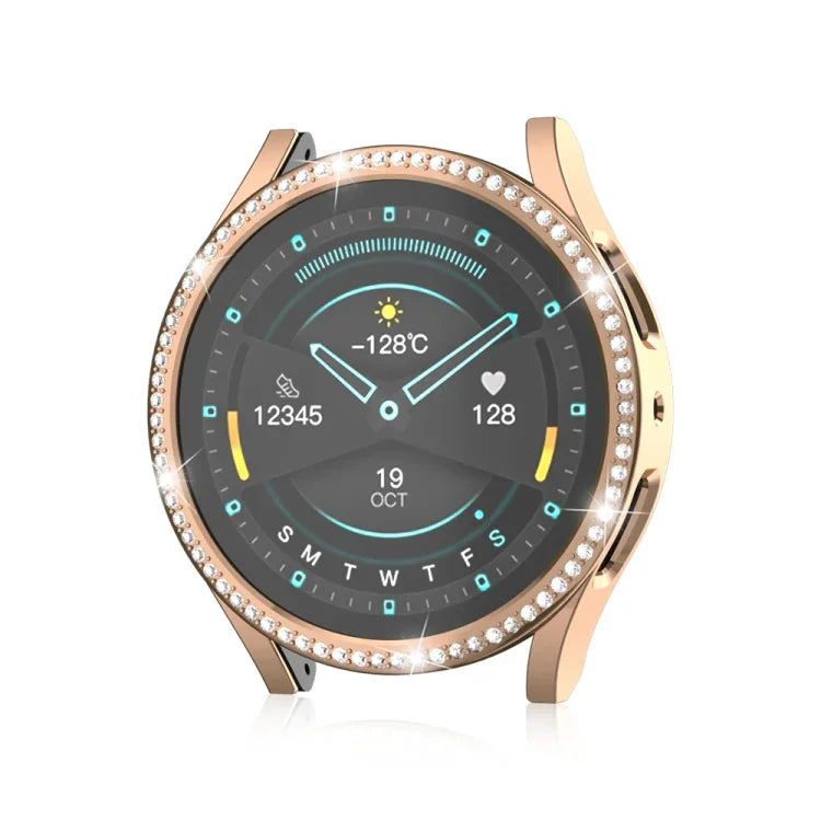Ốp bảo vệ đồng hồ PC rỗng kim cương đơn cho Samsung Galaxy Watch 7 40mm
