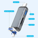 Bộ chuyển đổi dữ liệu U-Disk ADS-306 USB / 8 Pin / Type-C đọc thẻ SD TF, ADS-306