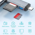Bộ chuyển đổi dữ liệu U-Disk ADS-306 USB / 8 Pin / Type-C đọc thẻ SD TF, ADS-306