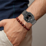 For Galaxy Watch Ultra2 2026 / 2025 / 1 2024 Three Beads Stainless Steel Metal Watch Band, Silver, Black, Gold, Rose Gold
