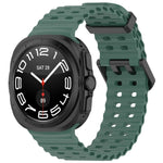 For Galaxy Watch Ultra2 2026 / 2025 / 1 2024 Ocean Hole Dual Buckle Silicone Watch Band, Rock Blue, Pink, Starlight, Dark Blue, Sky Blue, Dark Green, Wine Red, Gray Green, Black, Dark Gray, Orange, White