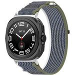 For Galaxy Watch Ultra2 2026 / 2025 / 1 2024 Hook and Loop Fastener Loop Nylon Watch Band, Orange+Beige, Pink+Purple, Black+Gray, Yellow+Gray, Blue+Gray, Green+Grey, Dark Green