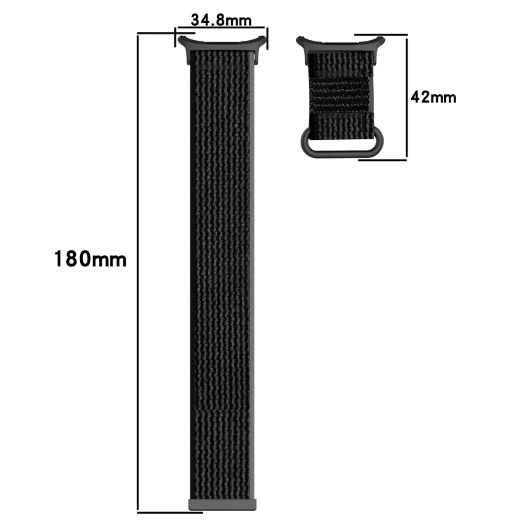 For Galaxy Watch Ultra2 2026 / 2025 / 1 2024 Hook and Loop Fastener Loop Nylon Watch Band, Orange+Beige, Pink+Purple, Black+Gray, Yellow+Gray, Blue+Gray, Green+Grey, Dark Green