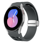 Richard Magnetic Folding Silver Buckle Silicone Watch Band, For Samsung Galaxy Watch 6 40 / 44mm, For Samsung Galaxy Watch 5 40 / 44mm, For Samsung Galaxy Watch 4 40 / 44mm