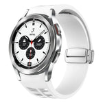 Dây đồng hồ silicone khóa gập nam châm Richard màu bạc, cho Samsung Galaxy Watch 4 Classic 42 / 46mm