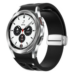 Dây đồng hồ silicone khóa gập nam châm Richard màu bạc, cho Samsung Galaxy Watch 4 Classic 42 / 46mm