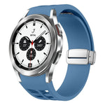 Dây đồng hồ silicone khóa gập nam châm Richard màu bạc, cho Samsung Galaxy Watch 4 Classic 42 / 46mm