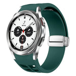 Dây đồng hồ silicone khóa gập nam châm Richard màu bạc, cho Samsung Galaxy Watch 4 Classic 42 / 46mm