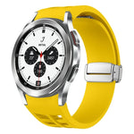Dây đồng hồ silicone khóa gập nam châm Richard màu bạc, cho Samsung Galaxy Watch 4 Classic 42 / 46mm