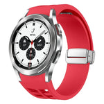 Dây đồng hồ silicone khóa gập nam châm Richard màu bạc, cho Samsung Galaxy Watch 4 Classic 42 / 46mm