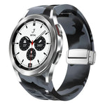 Dây đồng hồ silicone khóa gập nam châm Richard màu bạc, cho Samsung Galaxy Watch 4 Classic 42 / 46mm