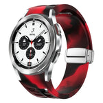 Dây đồng hồ silicone khóa gập nam châm Richard màu bạc, cho Samsung Galaxy Watch 4 Classic 42 / 46mm