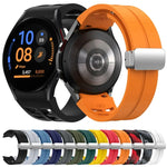 Dây đồng hồ silicone khóa gập nam châm Richard màu bạc, cho Samsung Galaxy Watch 4 Classic 42 / 46mm