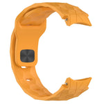 Football texture silicone watch band in vibrant orange color for Samsung Galaxy Watch 4 series.