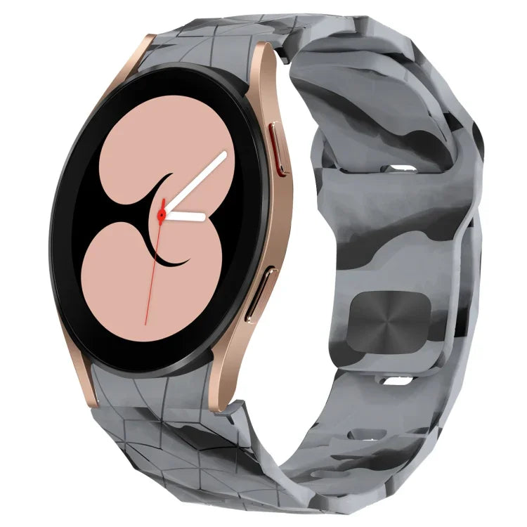 Dây đồng hồ silicone khóa ngược họa tiết bóng đá, cho Samsung Galaxy Watch 4 44mm, cho Samsung Galaxy Watch 4 40mm, cho Samsung Galaxy Watch 4 Classic 46mm, cho Samsung Galaxy Watch 4 Classic 42mm