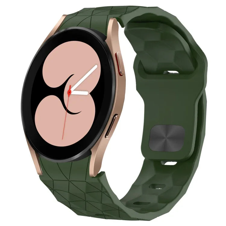 Dây đồng hồ silicone khóa ngược họa tiết bóng đá, cho Samsung Galaxy Watch 4 44mm, cho Samsung Galaxy Watch 4 40mm, cho Samsung Galaxy Watch 4 Classic 46mm, cho Samsung Galaxy Watch 4 Classic 42mm