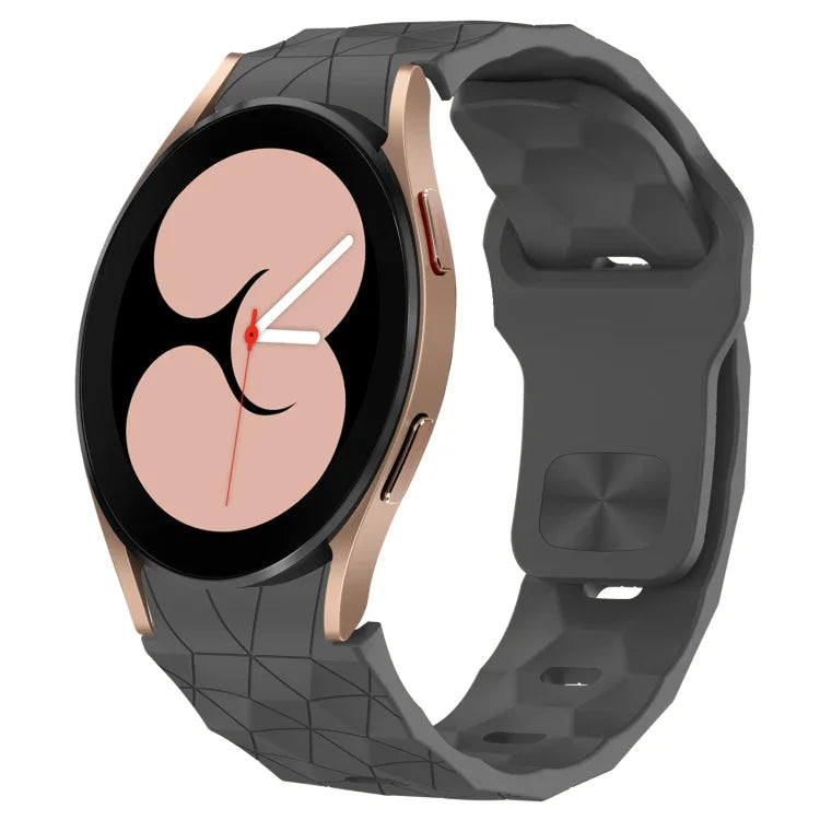 Dây đồng hồ silicone khóa ngược họa tiết bóng đá, cho Samsung Galaxy Watch 4 44mm, cho Samsung Galaxy Watch 4 40mm, cho Samsung Galaxy Watch 4 Classic 46mm, cho Samsung Galaxy Watch 4 Classic 42mm