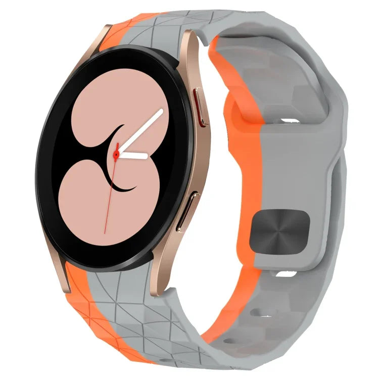 Dây đồng hồ silicone khóa ngược họa tiết bóng đá, cho Samsung Galaxy Watch 4 44mm, cho Samsung Galaxy Watch 4 40mm, cho Samsung Galaxy Watch 4 Classic 46mm, cho Samsung Galaxy Watch 4 Classic 42mm