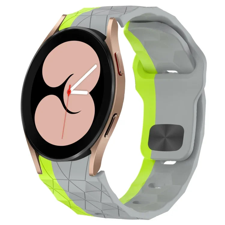 Dây đồng hồ silicone khóa ngược họa tiết bóng đá, cho Samsung Galaxy Watch 4 44mm, cho Samsung Galaxy Watch 4 40mm, cho Samsung Galaxy Watch 4 Classic 46mm, cho Samsung Galaxy Watch 4 Classic 42mm