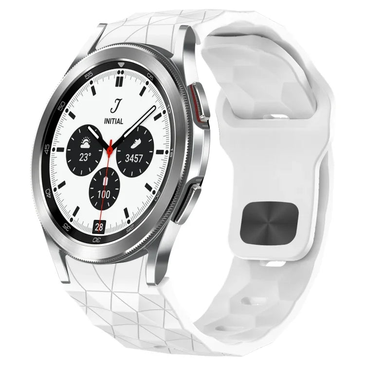 Dây đồng hồ silicone khóa ngược họa tiết bóng đá, cho Samsung Galaxy Watch 4 44mm, cho Samsung Galaxy Watch 4 40mm, cho Samsung Galaxy Watch 4 Classic 46mm, cho Samsung Galaxy Watch 4 Classic 42mm