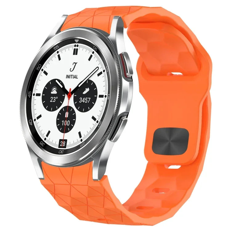Dây đồng hồ silicone khóa ngược họa tiết bóng đá, cho Samsung Galaxy Watch 4 44mm, cho Samsung Galaxy Watch 4 40mm, cho Samsung Galaxy Watch 4 Classic 46mm, cho Samsung Galaxy Watch 4 Classic 42mm