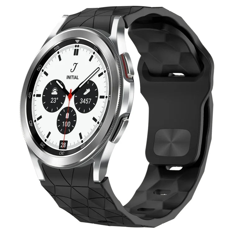 Dây đồng hồ silicone khóa ngược họa tiết bóng đá, cho Samsung Galaxy Watch 4 44mm, cho Samsung Galaxy Watch 4 40mm, cho Samsung Galaxy Watch 4 Classic 46mm, cho Samsung Galaxy Watch 4 Classic 42mm