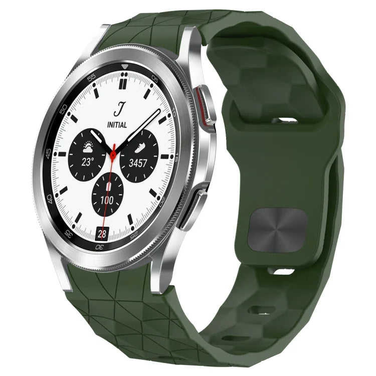 Dây đồng hồ silicone khóa ngược họa tiết bóng đá, cho Samsung Galaxy Watch 4 44mm, cho Samsung Galaxy Watch 4 40mm, cho Samsung Galaxy Watch 4 Classic 46mm, cho Samsung Galaxy Watch 4 Classic 42mm
