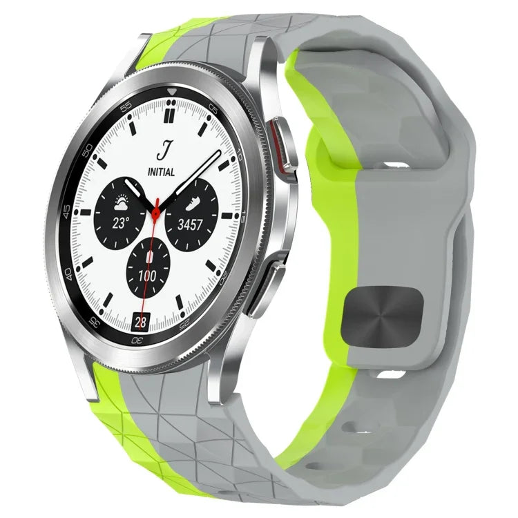 Dây đồng hồ silicone khóa ngược họa tiết bóng đá, cho Samsung Galaxy Watch 4 44mm, cho Samsung Galaxy Watch 4 40mm, cho Samsung Galaxy Watch 4 Classic 46mm, cho Samsung Galaxy Watch 4 Classic 42mm