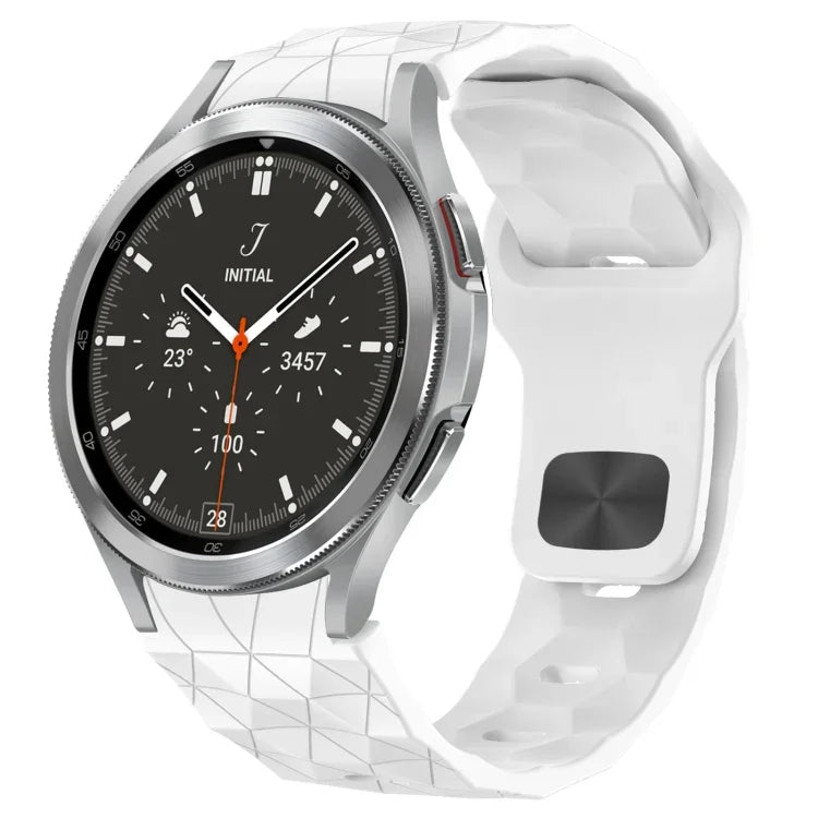 Dây đồng hồ silicone khóa ngược họa tiết bóng đá, cho Samsung Galaxy Watch 4 44mm, cho Samsung Galaxy Watch 4 40mm, cho Samsung Galaxy Watch 4 Classic 46mm, cho Samsung Galaxy Watch 4 Classic 42mm