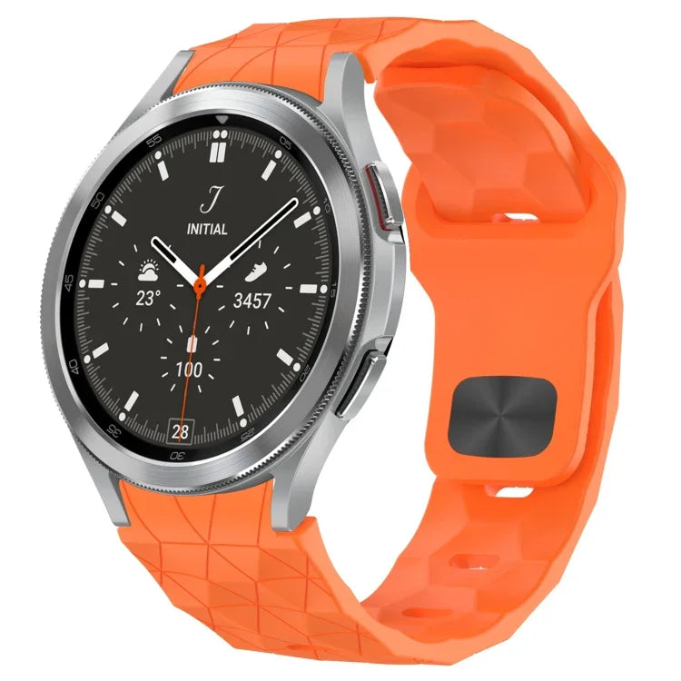 Dây đồng hồ silicone khóa ngược họa tiết bóng đá, cho Samsung Galaxy Watch 4 44mm, cho Samsung Galaxy Watch 4 40mm, cho Samsung Galaxy Watch 4 Classic 46mm, cho Samsung Galaxy Watch 4 Classic 42mm