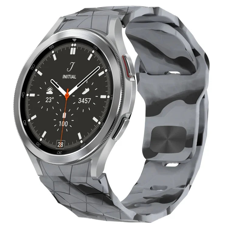 Dây đồng hồ silicone khóa ngược họa tiết bóng đá, cho Samsung Galaxy Watch 4 44mm, cho Samsung Galaxy Watch 4 40mm, cho Samsung Galaxy Watch 4 Classic 46mm, cho Samsung Galaxy Watch 4 Classic 42mm