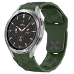 Dây đồng hồ silicone khóa ngược họa tiết bóng đá, cho Samsung Galaxy Watch 4 44mm, cho Samsung Galaxy Watch 4 40mm, cho Samsung Galaxy Watch 4 Classic 46mm, cho Samsung Galaxy Watch 4 Classic 42mm